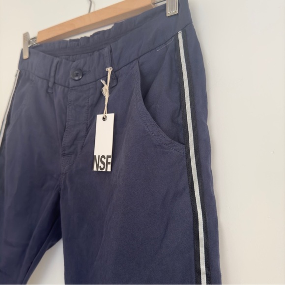 NSF Tuxedo stripe pants in blue cotton Size: 24 New With Tags - Picture 3 of 6